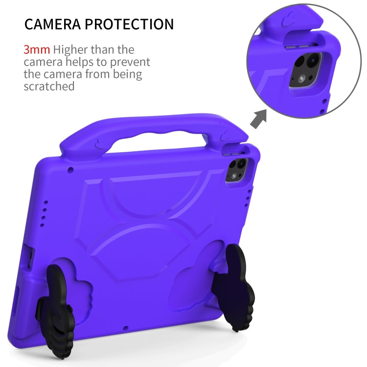 For iPad Air 13 2025 / 2024 Children EVA Shockproof Tablet Case with Thumb Bracket(Purple)