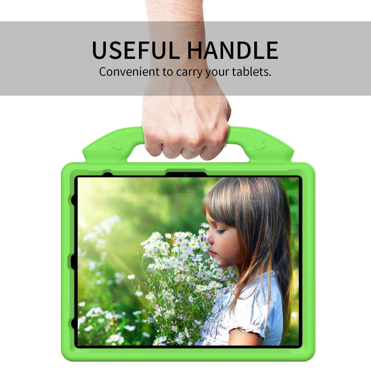 For iPad Air 13 2025 / 2024 Children EVA Shockproof Tablet Case with Thumb Bracket(Green)