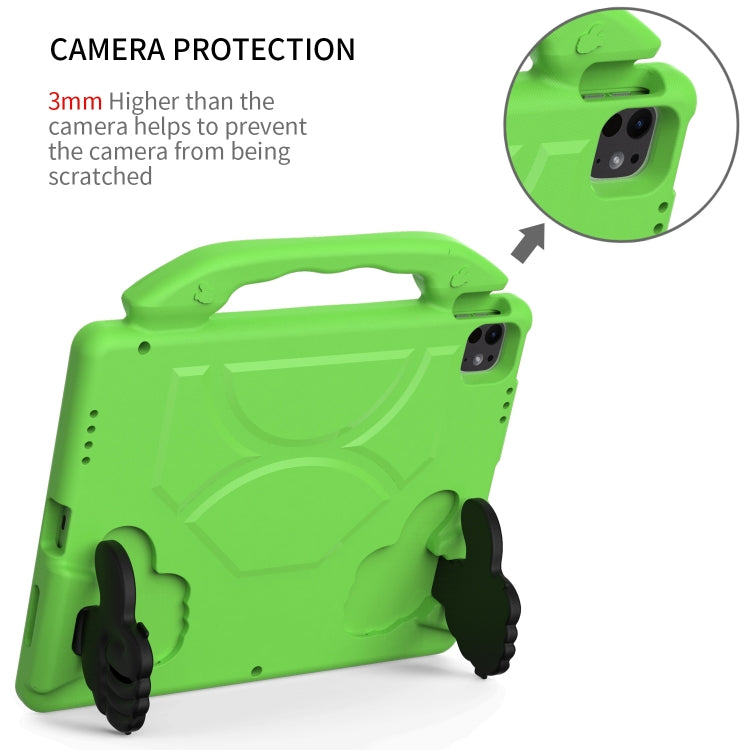 For iPad Air 13 2025 / 2024 Children EVA Shockproof Tablet Case with Thumb Bracket(Green)