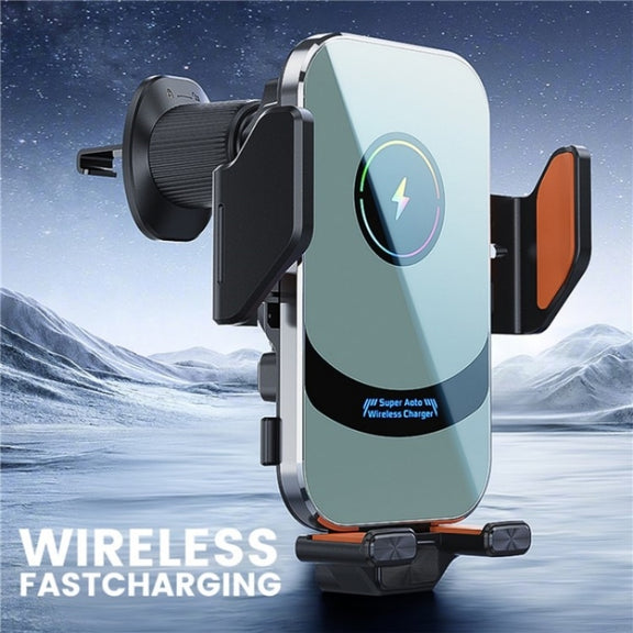 X16 Car Smart Sensor Phone Holder Magnetic Phone Mount Automatic Wireless Charger(Tarnish)