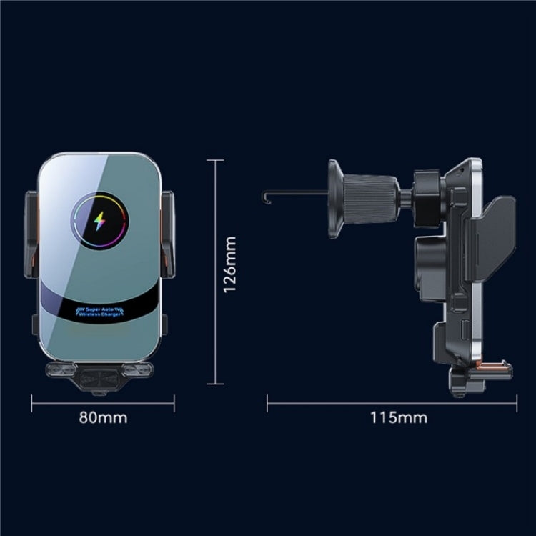 X16 Car Smart Sensor Phone Holder Magnetic Phone Mount Automatic Wireless Charger(Silver)