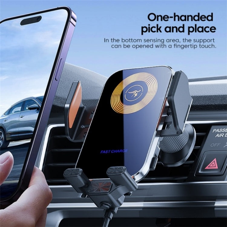 X15 Wireless Charger Mobile Phone Bracket Car Air Vent Cell Phone Mount Holder(Silver)