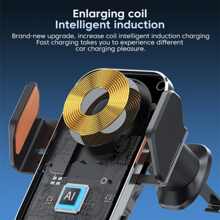 X15 Wireless Charger Mobile Phone Bracket Car Air Vent Cell Phone Mount Holder(Silver)