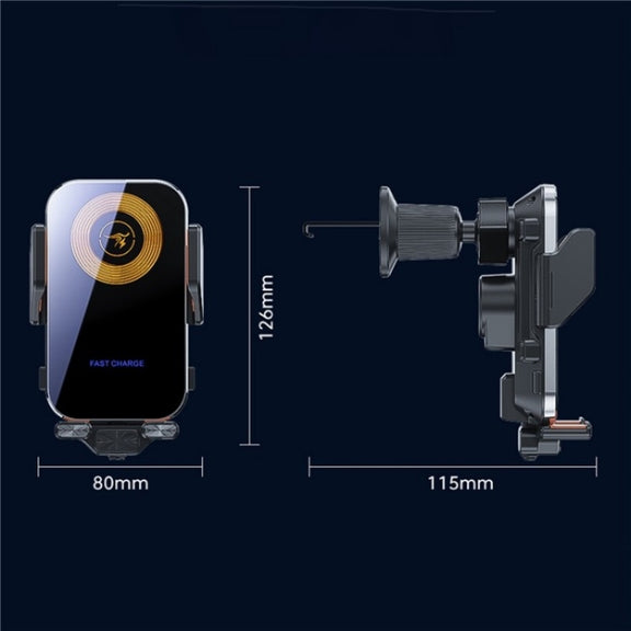X15 Wireless Charger Mobile Phone Bracket Car Air Vent Cell Phone Mount Holder(Silver)