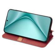For Huawei Pura 70 Cubic Grid Pressed Magnetic Leather Phone Case(Red)