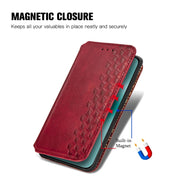 For Huawei Pura 70 Cubic Grid Pressed Magnetic Leather Phone Case(Red)