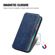 For Huawei Pura 70 Pro Cubic Grid Pressed Magnetic Leather Phone Case(Blue)
