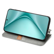 For Huawei Pura 70 Pro Cubic Grid Pressed Magnetic Leather Phone Case(Gray)