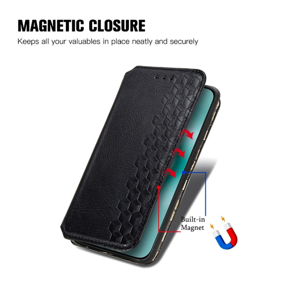 For Huawei Pura 70 Pro+ Cubic Grid Pressed Magnetic Leather Phone Case(Black)