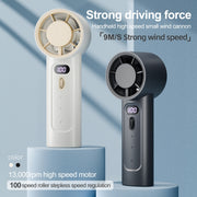 FC1 100 Wind Speed Levels Summer Cooler Desktop Fan Turbine Handheld Fan(Black)