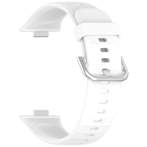 For Huawei Watch Fit3 Silicone Soft Watch Band + Clear Watch Protective Case Set(White)