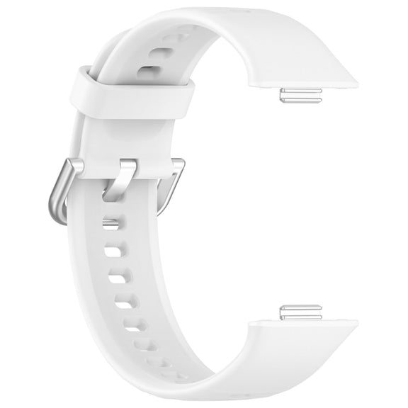 For Huawei Watch Fit3 Silicone Soft Watch Band + Clear Watch Protective Case Set(White)