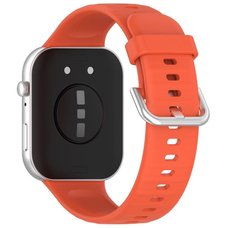 For Huawei Watch Fit3 Silicone Soft Watch Band + Clear Watch Protective Case Set(Orange)