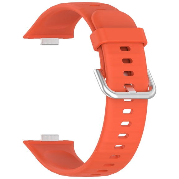 For Huawei Watch Fit3 Silicone Soft Watch Band + Clear Watch Protective Case Set(Orange)