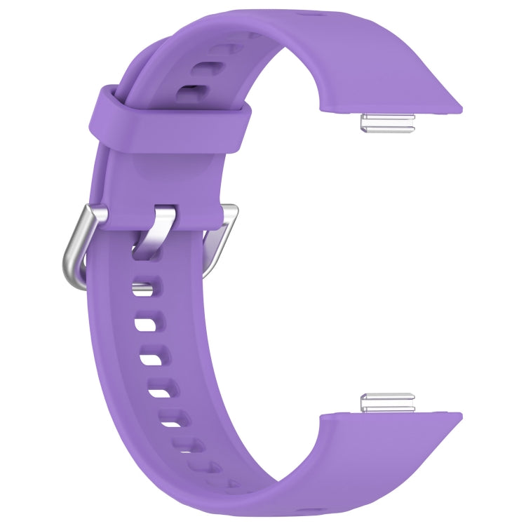 For Huawei Watch Fit3 Silicone Soft Watch Band + Clear Watch Protective Case Set(Lilac Purple)