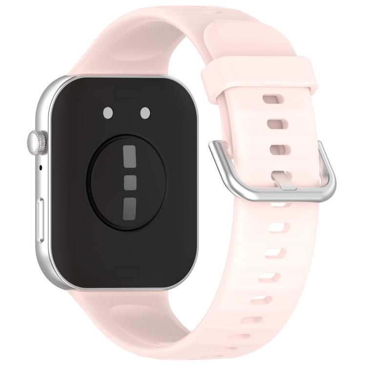 For Huawei Watch Fit3 Silicone Soft Watch Band + Clear Watch Protective Case Set(Pink)