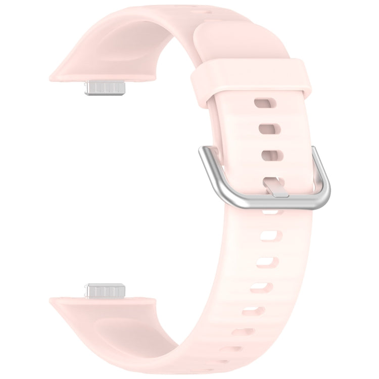 For Huawei Watch Fit3 Silicone Soft Watch Band + Clear Watch Protective Case Set(Pink)