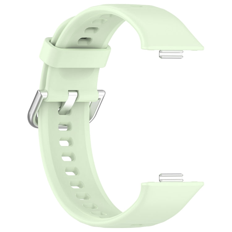 For Huawei Watch Fit3 Silicone Soft Watch Band + Clear Watch Protective Case Set(Green)