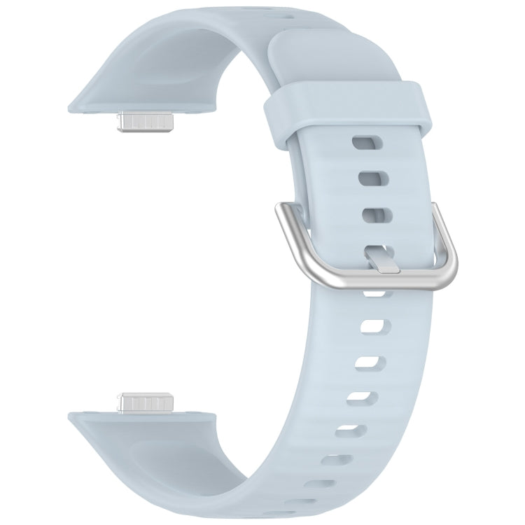 For Huawei Watch Fit3 Silicone Soft Watch Band + Clear Watch Protective Case Set(Light Blue)