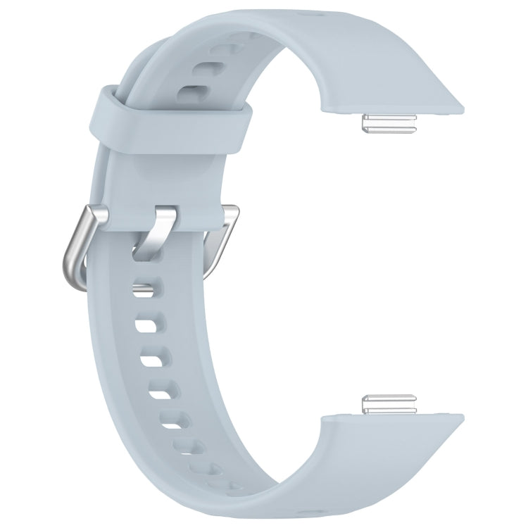 For Huawei Watch Fit3 Silicone Soft Watch Band + Clear Watch Protective Case Set(Light Blue)