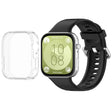 For Huawei Watch Fit3 Silicone Soft Watch Band + Clear Watch Protective Case Set(Black) - free shipping - PMc TechLife - Order now!