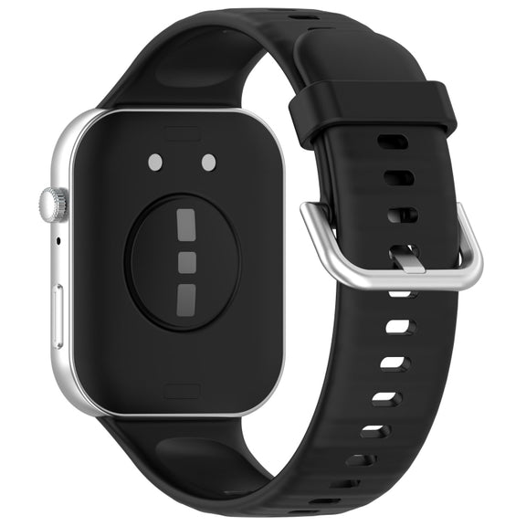 For Huawei Watch Fit3 Silicone Soft Watch Band + Clear Watch Protective Case Set(Black)
