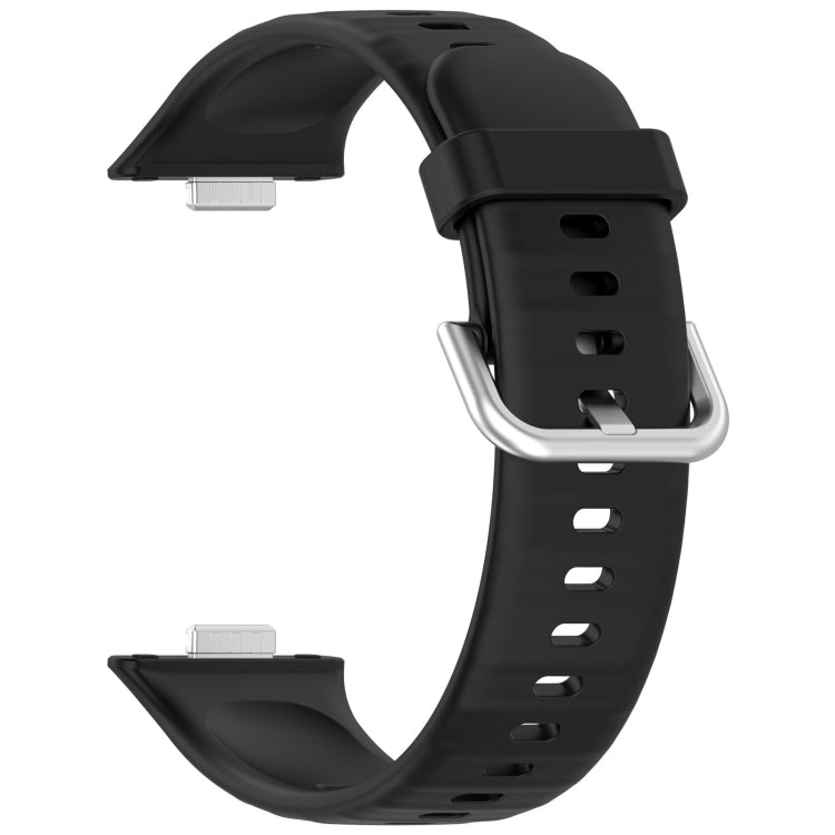 For Huawei Watch Fit3 Silicone Soft Watch Band + Clear Watch Protective Case Set(Black)
