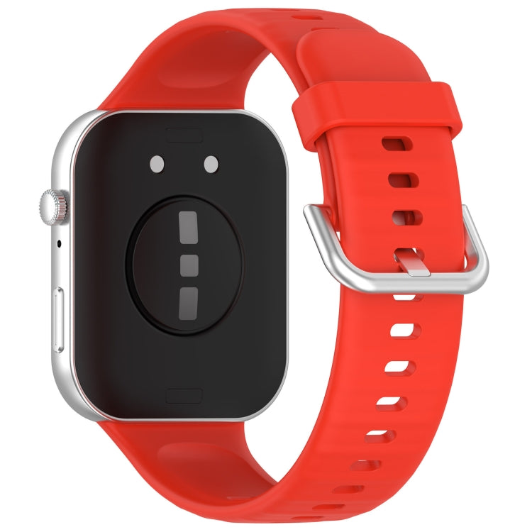 For Huawei Watch Fit3 Silicone Soft Watch Band + Clear Watch Protective Case Set(Red)