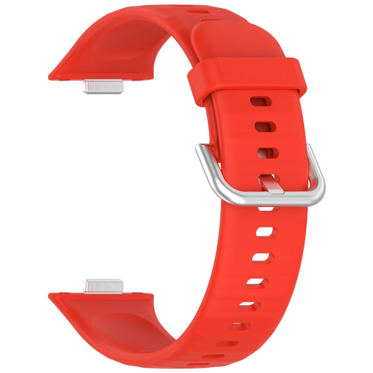 For Huawei Watch Fit3 Silicone Soft Watch Band + Clear Watch Protective Case Set(Red)