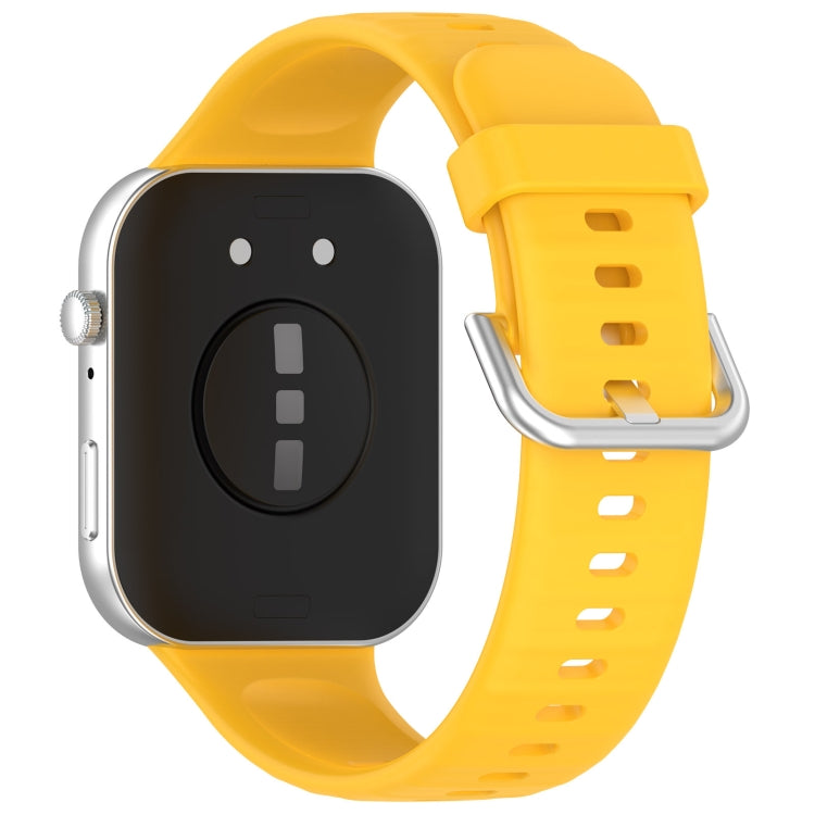 For Huawei Watch Fit3 Silicone Soft Watch Band + Clear Watch Protective Case Set(Yellow)