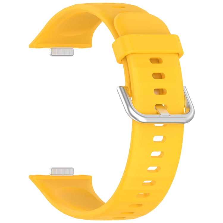For Huawei Watch Fit3 Silicone Soft Watch Band + Clear Watch Protective Case Set(Yellow)