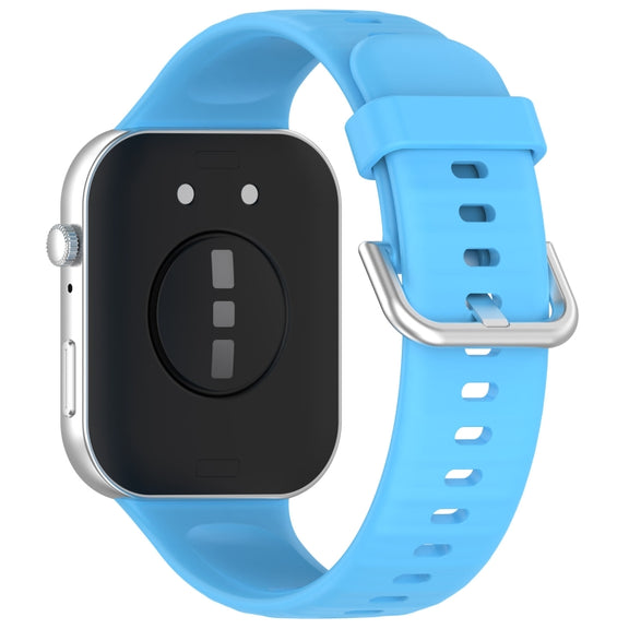 For Huawei Watch Fit3 Silicone Soft Watch Band + Clear Watch Protective Case Set(Sky Blue)