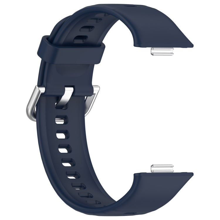 For Huawei Watch Fit3 Silicone Soft Watch Band + Clear Watch Protective Case Set(Midnight Blue)