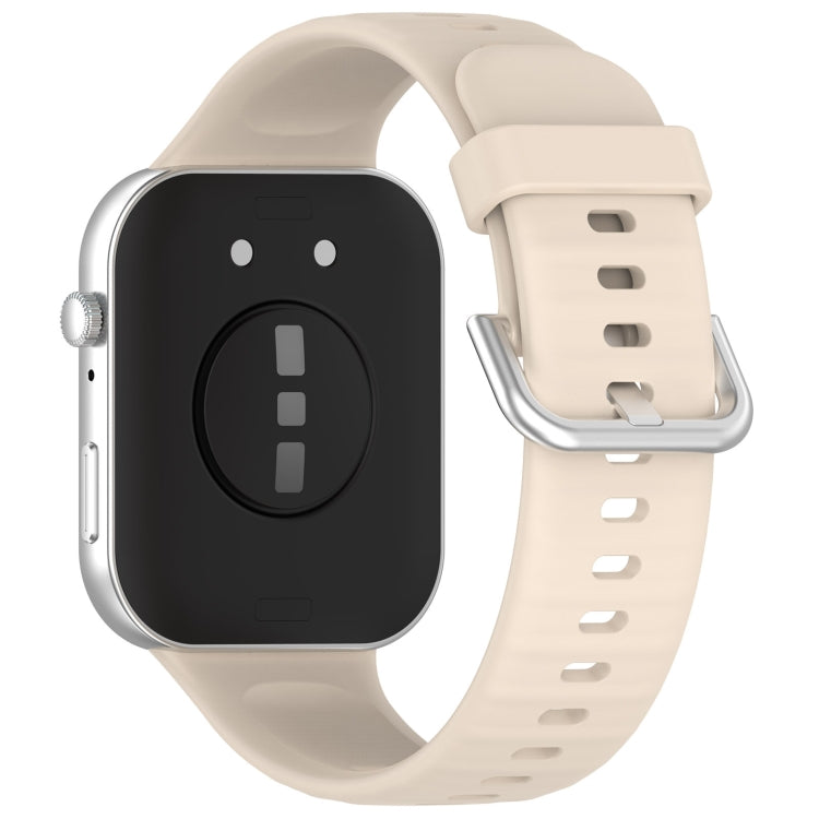 For Huawei Watch Fit3 Silicone Soft Watch Band + Clear Watch Protective Case Set(Ivory White)