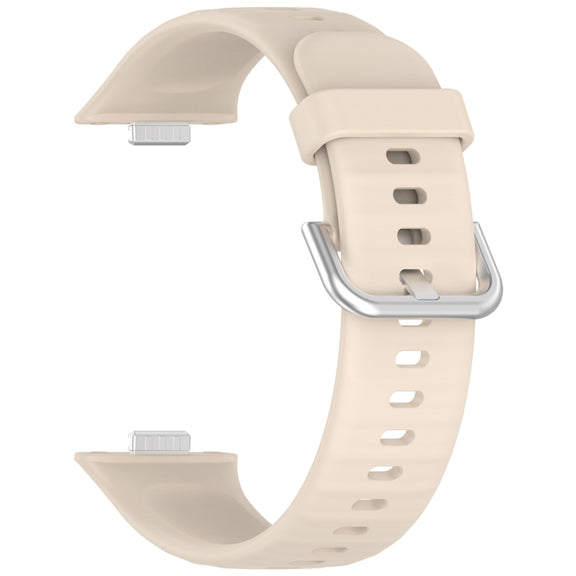For Huawei Watch Fit3 Silicone Soft Watch Band + Clear Watch Protective Case Set(Ivory White)