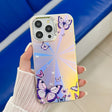 For iPhone 16 Pro Electroplating Laser Butterfly Phone Case(Purple Butterflies AB3) - iPhone 16 Pro Cases by PMC TechLife | Online Shopping South Africa | PMC TechLife | Buy Now Pay Later Mobicred