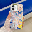For iPhone 16 Electroplating Laser Butterfly Phone Case(Blue Butterflies AB4) - iPhone 16 Cases by PMC TechLife | Online Shopping South Africa | PMC TechLife | Buy Now Pay Later Mobicred