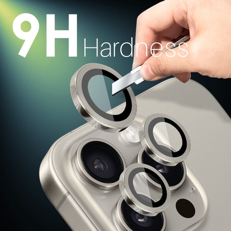 For iPhone 15 Pro / 15 Pro Max NORTHJO 2 Set 6pcs Camera Lens Protector Cover Metal Ring(Natural)