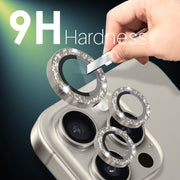 For iPhone 15 Pro / 15 Pro Max NORTHJO 2 Set 6pcs Camera Lens Protector Glitter Metal Ring Film(Natural)