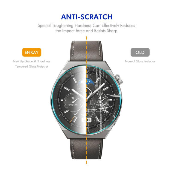 For Garmin Instinct E 45mm ENKAY Hat-Prince 0.2mm 9H Tempered Glass Screen Protector Watch Film