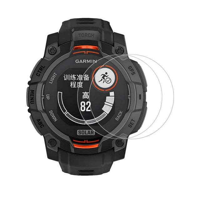For Garmin Instinct E 45mm 2pcs ENKAY Hat-Prince 0.2mm 9H Tempered Glass Screen Protector Watch Film
