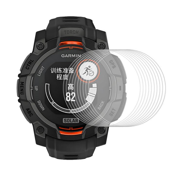 For Garmin Instinct 3 AMOLED / Solar 45mm 10pcs ENKAY Hat-Prince 0.2mm 9H Tempered Glass Screen Protector Watch Film