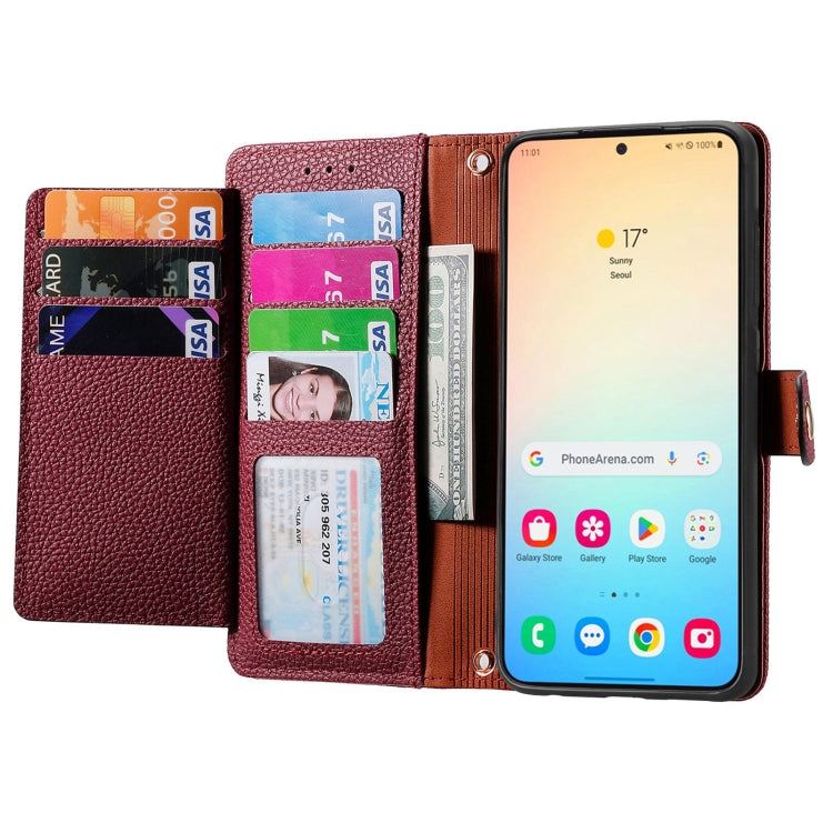 For Samsung Galaxy S25 5G Love Zipper Lanyard Leather Phone Case(Red)
