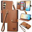 For Samsung Galaxy S25+ 5G Love Zipper Lanyard Leather Phone Case(Brown) - Galaxy S25+ 5G Cases by PMC TechLife | Online Shopping South Africa | PMC TechLife | Buy Now Pay Later Mobicred
