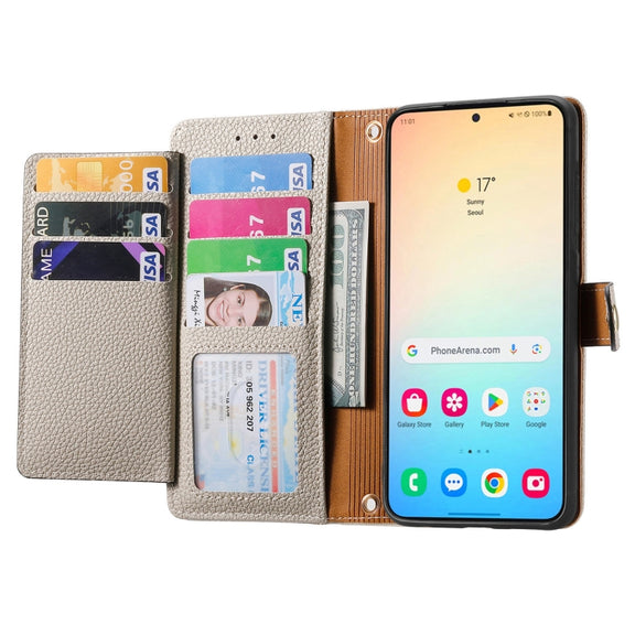 For Samsung Galaxy S25+ 5G Love Zipper Lanyard Leather Phone Case(Gray)