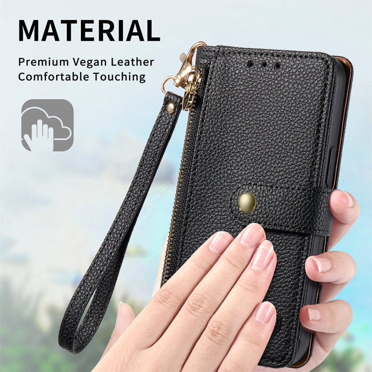 For Huawei Pura 70 Love Zipper Lanyard Leather Phone Case(Black)