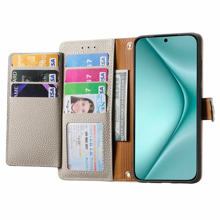 For Huawei Pura 70 Love Zipper Lanyard Leather Phone Case(Gray)