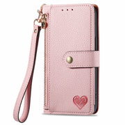 For Huawei Pura 70 Love Zipper Lanyard Leather Phone Case(Pink)