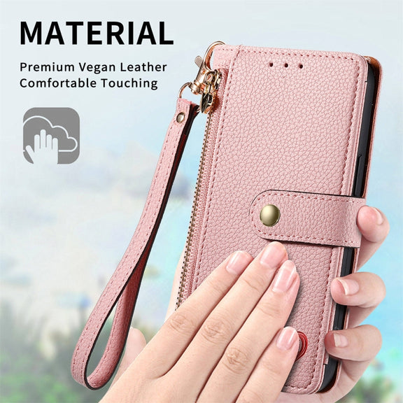 For Huawei Pura 70 Love Zipper Lanyard Leather Phone Case(Pink)