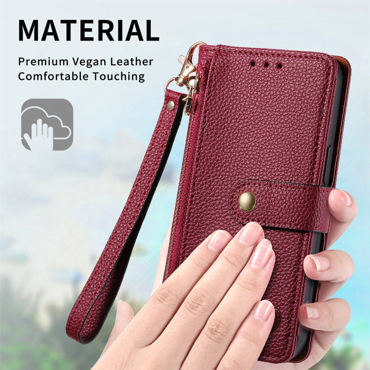 For Huawei Pura 70 Love Zipper Lanyard Leather Phone Case(Red)